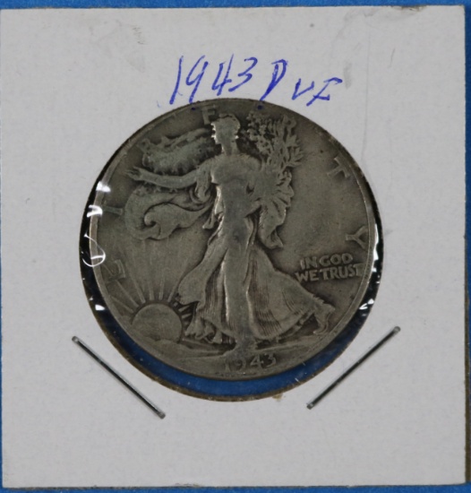 1943 D Walking Liberty Half Dollar Silver Coin