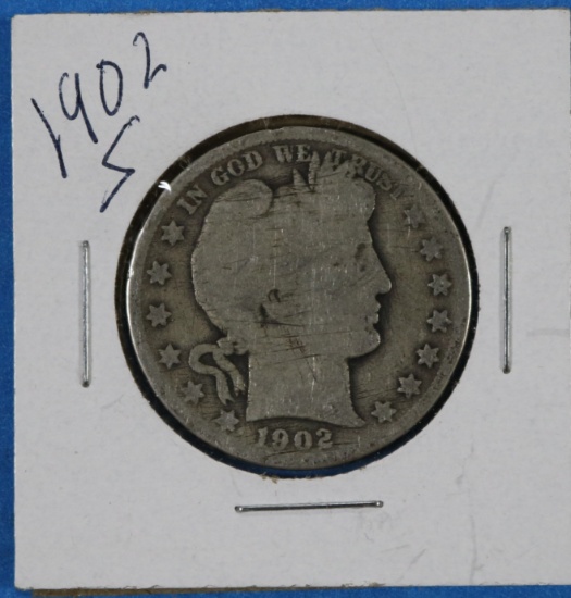 1902-S Barber Half Dollar Silver Coin