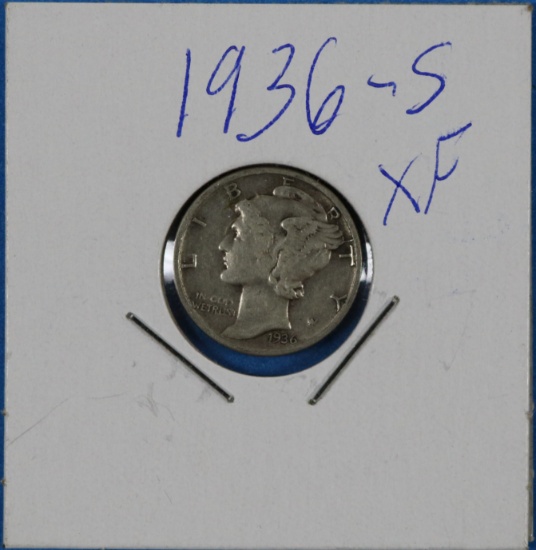 1936-S Silver Mercury Dime