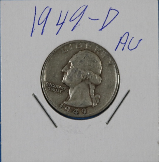 1949-D Washington Silver Quarter Dollar Coin