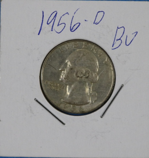 1956-D Washington Silver Quarter Dollar Coin