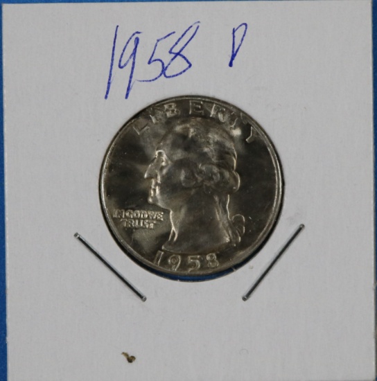 1958-D Washington Silver Quarter Dollar Coin