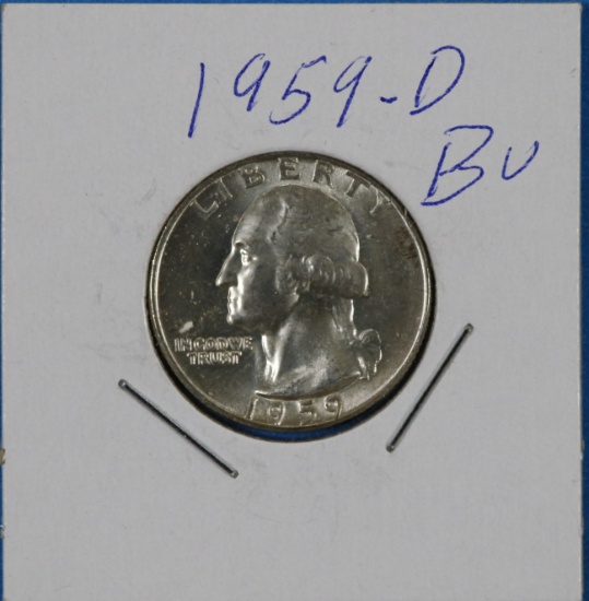 1959-D Washington Silver Quarter Dollar Coin