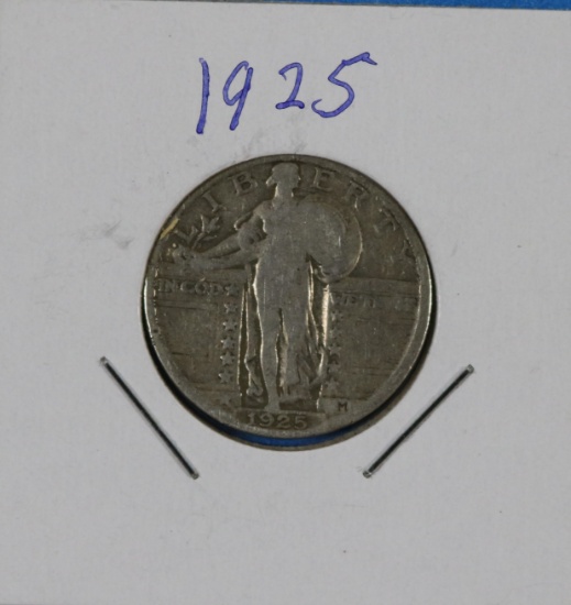 1925 Standing Liberty Silver Quarter Dollar Coin