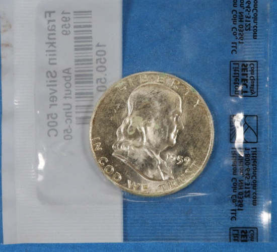 1959 Franklin Half Silver Dollar