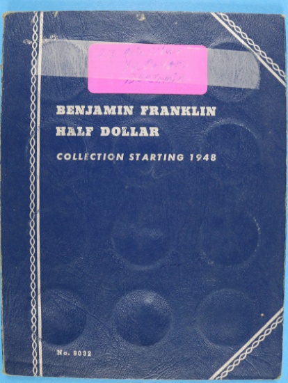 Book Collection of Franklin Silver Half Dollars - 24 Coins total