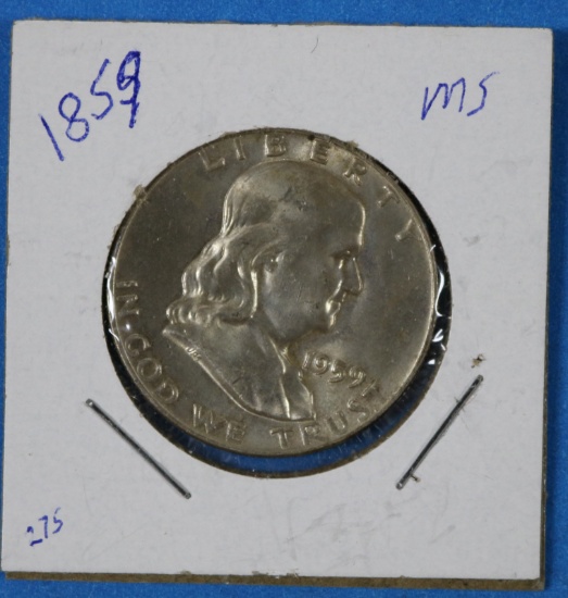 1959 D Franklin Half Silver Dollar