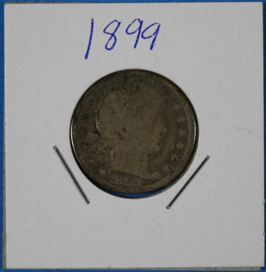 1899 Barber Silver Quarter Dollar Coin