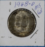 1948-D Franklin Half Silver Dollar
