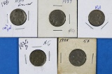 Lot of 5 Buffalo Nickels Various Dates