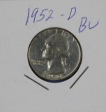 1952-D Washington Silver Quarter Dollar Coin