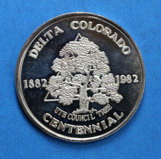1882-1982 1883-1983 Delta County Centennial Coin 999 Fine Silver