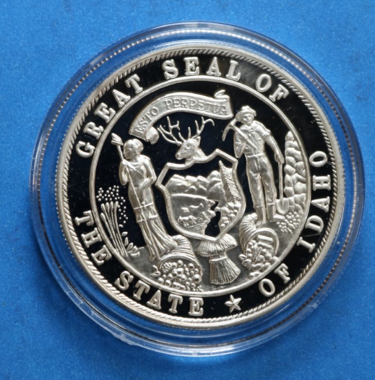 RARE STATE OF IDAHO 1 troy oz .999 Silver Round - Monsanto Soda Springs Plant