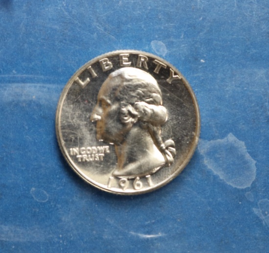 1961 Washington 90% Silver Quarter BU