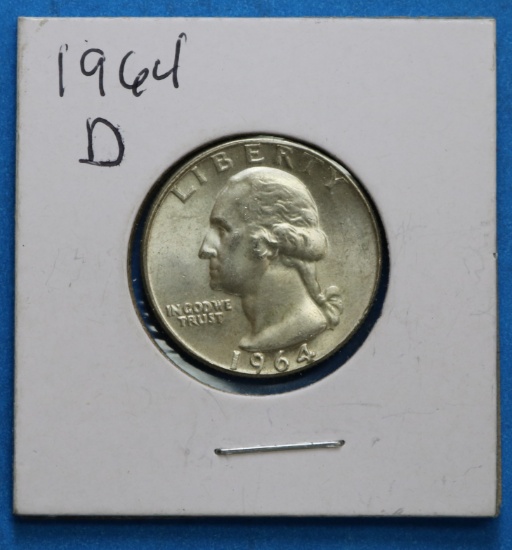 1964-D Washington 90% Silver Quarter
