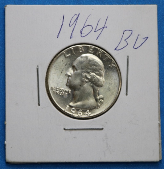 1964 Washington 90% Silver Quarter BU