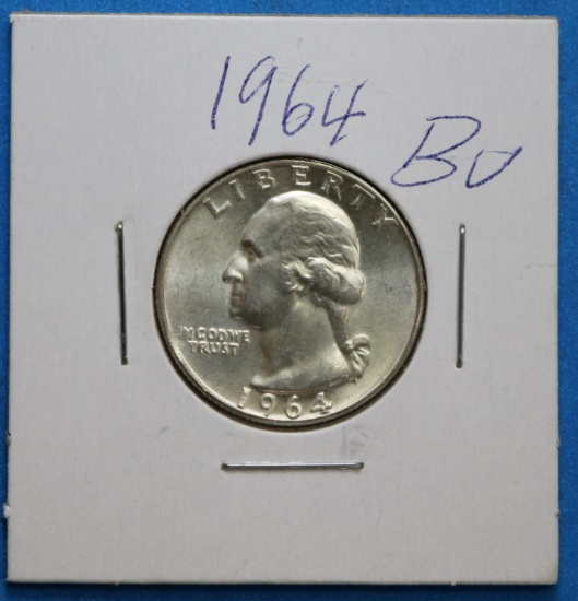 1964 Washington 90% Silver Quarter BU