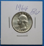 1964 Washington 90% Silver Quarter BU