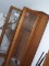 Wood gun cabinet with etched glass outdoor scenes