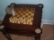 Chest table and chess pieces