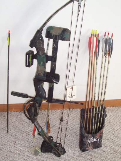 Compound bow with arrows