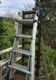 Adjustable fold out ladder