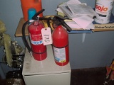 2 extinguishers, 2 drawer file cabinet, letter size