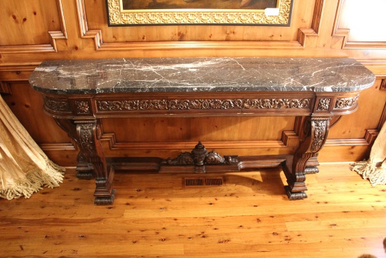 Victorian Style Marble Topped Console Table