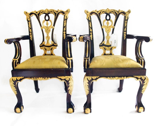 Pair of Children's Chippendale Style Chairs