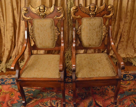 Pair of Spanish Renaissance Revival Armchairs