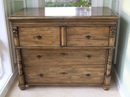 Country Chest of Drawers. Distressed Pine