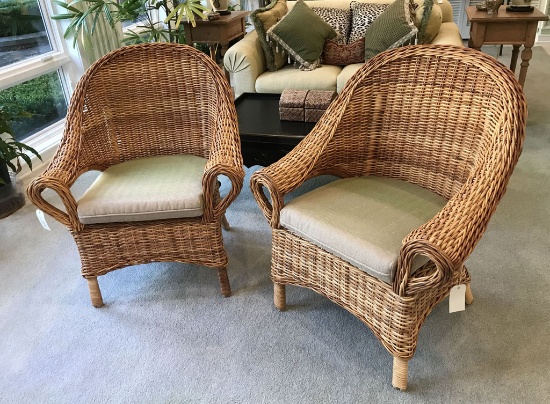 Pair of Wicker Parlor Chairs