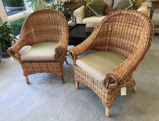 Pair of Wicker Parlor Chairs