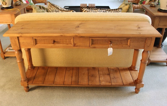 Pair of Pine Country Console Tables