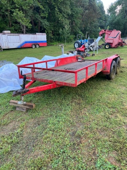 Red 16 ft T/A trailer