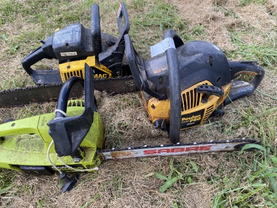 3 chainsaws untested
