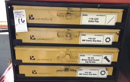 Kar products metal bins with contents 4 yellow boxes and holder