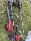 3 craftsman weed eaters and a leaf blower