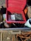 wood box with drill, bits , arbor bit driver