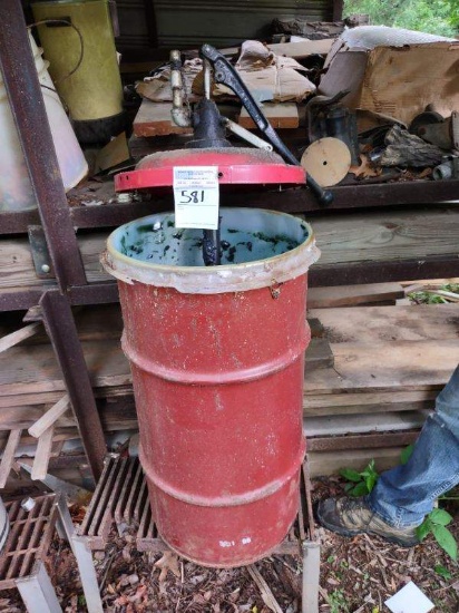 barrel of grease with pump
