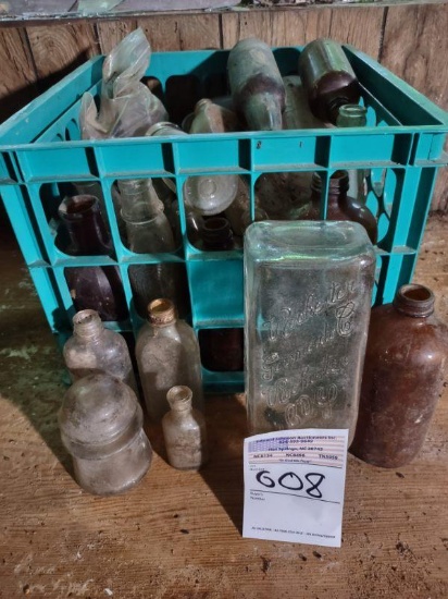 crate of Antique bottles
