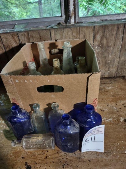 Box of old bottles
