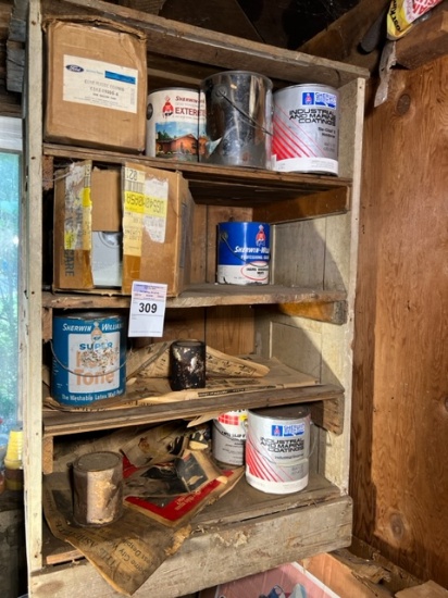 Shelf of Paint & Commercial Light