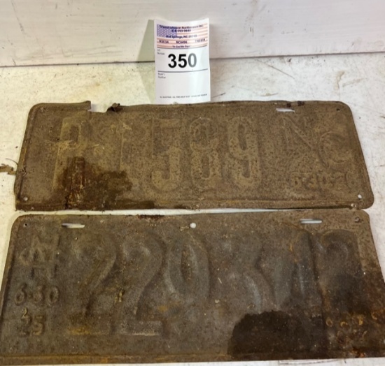2 North Carolina Antique License Plate
