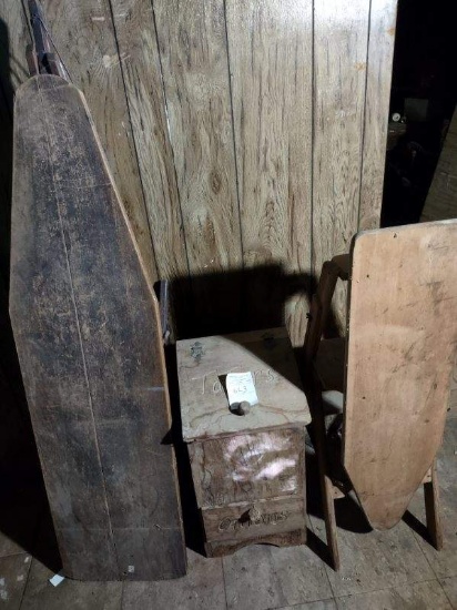 ironing board and tater box