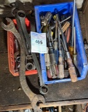 assorted wrenches and screwdrivers