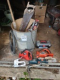 misc. Saw, bucket, stapler