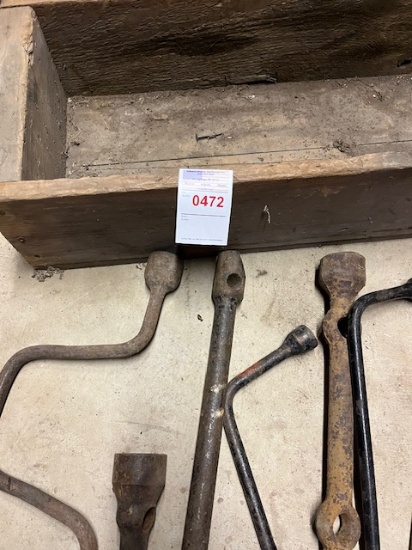 Antique Tire Tools w / wooden box