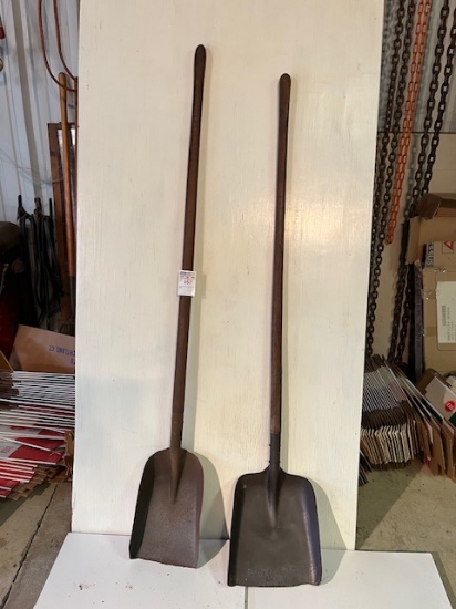2 Antique Long Handle Coal Shovels