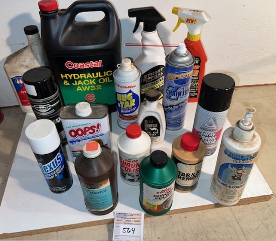 Misc Lot Hydraulic & Jack Oil, Oops, Chrome Polish